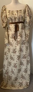 Original Vintage 1970s Quad Cottagecore/Edwardian Style Maxi Dress - Size 10 - Picture 1 of 22