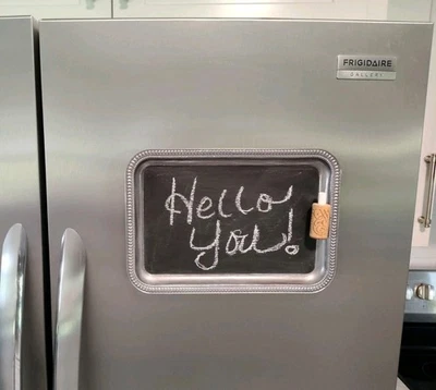 Decorative Antique Finish Rectangle Magnetic Chalkboard w/Wine Cork Chalk Holder - Image 1 of 4