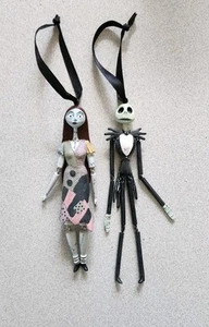 2013 Disney Sketchbook Nightmare Before Christmas Jack & Sally Hinged Ornaments - Picture 1 of 9