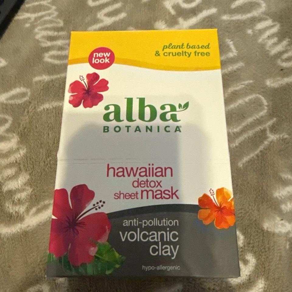 Máscara de hoja de desintoxicación hawaiana Alba Botanica arcilla volcánica anticontaminación paquete de 8 Foto 1 de 4