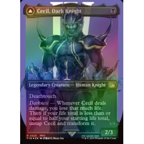 FOIL CECIL, DARK KNIGHT (BORDERLESS) (SURGE FOIL) Final Fantasy FIN Magic MTG - Image 1 of 1