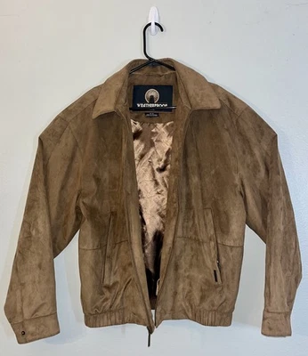 Weatherproof Faux Suede Jacket Mens Size Medium Brown Full Zip  - Image 1 of 4