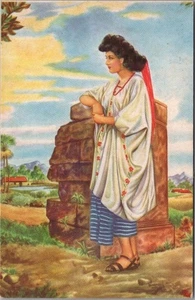 Vintage Mexiko Künstler-signierte Postkarte Tipos Indigenas "Nr. 89 - Chiapas " Frau - Bild 1 von 2