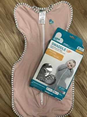 Two Pack Love To Dream Swaddle Up 1.0 TOG Pink & Gray 2 Size Small - Image 1 of 4