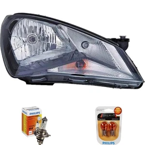 Scheinwerfer links für Seat Mii Bj. 11->> schwarz H4 inkl. PHILIPS Lampen - Bild 1 von 9