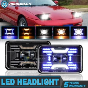 NUEVO par de faros LED cuadrados de 4x6" pulgadas DRL haz de alta velocidad para Ford Probe 1993-1997 - Imagen 1 de 12