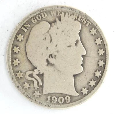 1909-O United States Barber Half Dollar 50c 90% Silver New Orleans Mint Coin - Image 1 of 2