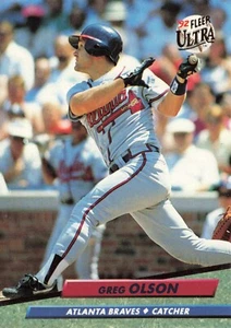 GREG OLSON 1992 Fleer Ultra #166 Atlanta Braves Catcher Baseball Card - Picture 1 of 2