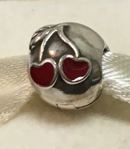 New Genuine Pandora Clip Cherries Red Enamel 791093EN39 - Picture 1 of 4