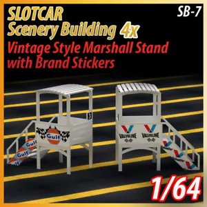 Slotcar Scenery Building 4X Supporto Marshall Stile Vintage Scala 1:64 Afx, Tyco - Foto 1 di 7