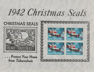 Sigillo di Natale cartolina tipografia stampata da fustella originale 1942 con sigilli - Foto 1 di 1