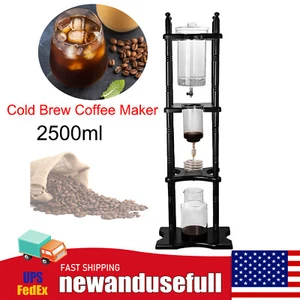 Coffee Maker Cold Brew Machine Glass Slow Drip Technology Ice Drip Coffee Pot US - Picture 1 of 20