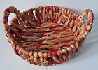 Vintage Pie Shape Basket with Handles