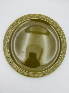 VTG 12.25” SHEFFIELD GRANADA OLIVE GREEN STONEWARE PLATTER Homer Laughlin - Bild 1 von 7