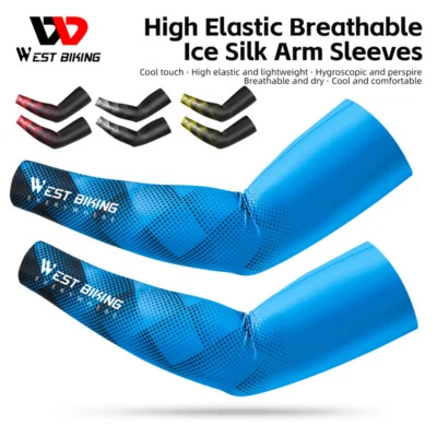 UV Protection Arm Sleeves Breathable Sports Cycling Arm Cover Sun Sleeves a Pair - Image 1 of 4
