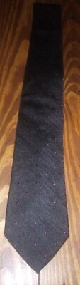 Corbata para hombre Van Heusen 77 % seda carbón con puntos morados Foto 1 de 2