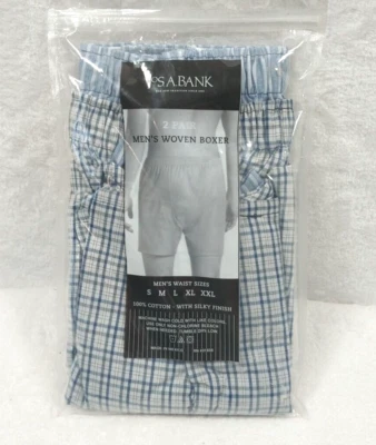 Paquete de 2 pares de boxer tejido Jos A Bank para hombre talla S azul blanco 100 % algodón Foto 1 de 4