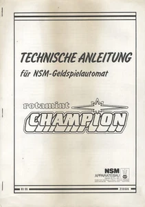 NSM Löwen Rotamint "CHAMPION" Geldspielautomat Handbuch 1985 mit Schaltplänen - Bild 1 von 1