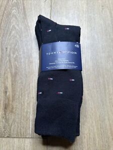 Tommy Hilfiger 4-Pair Men's Dress Crew Socks Black Size 7-12 NEW