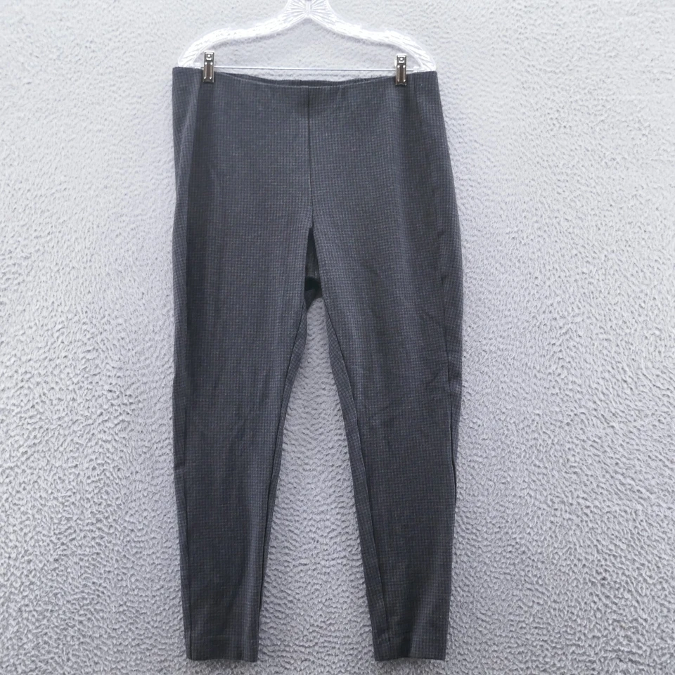 J Jill Womens Ponte Knit High Rise Leggings XL Gray Houndstooth Pull On Stretch - Image 1 of 4