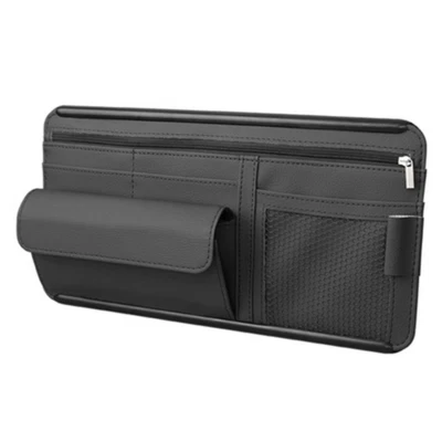 Car Sun Visor Organizer Pen Glasses Bag Storage Holder Leather Interior Pocket  - Image 1 of 4