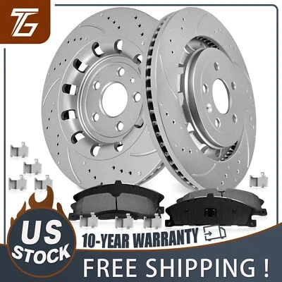 Front Drilled Disc Brake Rotors Ceramic Pads Kit for Explorer Flex Taurus MKS Foto 1 de 4