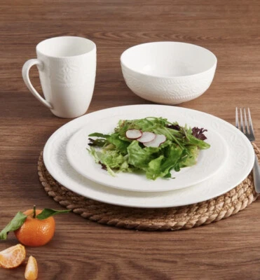 Set Of 4 Mikasa Indira Soup Cereal Bowl White Bone China Kitchenware