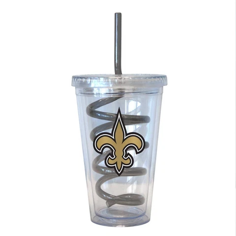 New Orleans Saints Swirl Straw Tumbler - 16oz Cover