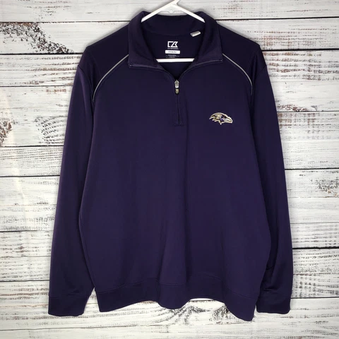 Cutter & Buck CB DryTec 1/4 Zip Baltimore Ravens Pullover Jacket Men’s Large NFL Cover