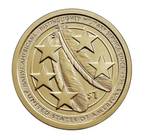 Juego de 2 monedas Sacagawea 2021 P&D $1 moneda militar nativa americana - Imagen 1 de 2