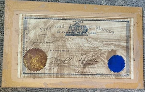 Free And Accepted Masons Certificate 1907 - Picture 1 of 5