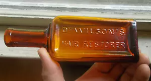 BONITA BOTELLA RESTAURADORA DE CABELLO ÁMBAR ROJIZO DR. WILSON'S SOPLADA A MANO NUEVA ZELANDA - Imagen 1 de 7