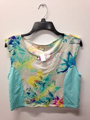 Tops femininos Nicki Minaj - 2 tops esquerdos - Azul XS e multicolorido GG - Imagem 1 de 2