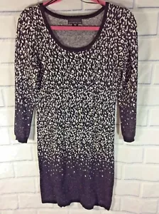 Attention Sweater Dress Size Small Black White Metallic (Hw) - Picture 1 of 4