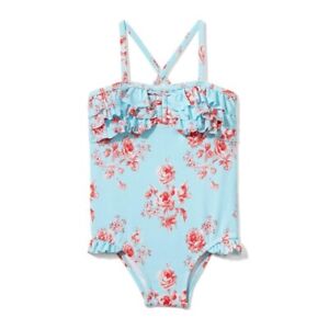Janie and Jack Summer Sky Rose One Piece Swimsuit JS1034 Girls Size 12