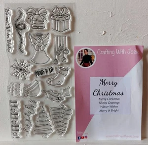 Crafting with Josie Christmas Stamps -Sentiments, Tree, Tinsel, Lights, Holly - Picture 1 of 5