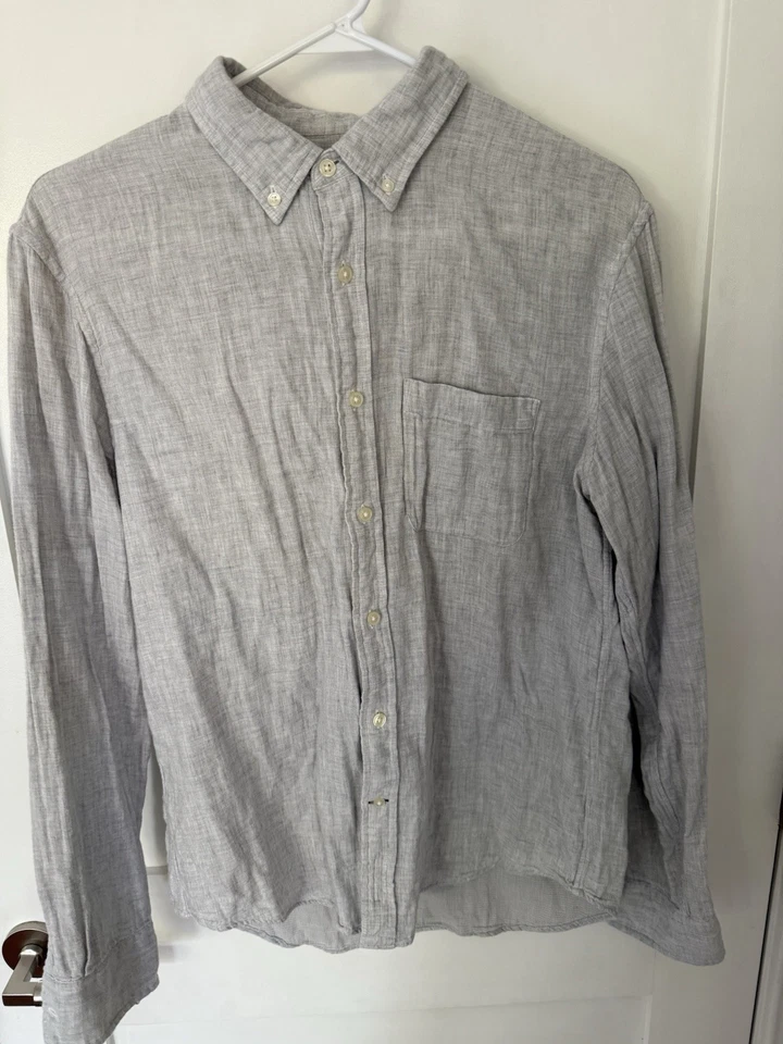 Club Monaco Slim Fit Cotton Linen Button Down Medium - Image 1 of 3