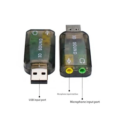 Mini USB auf 3 5mm Soundkarte Adapter für Laptop verbesserte Audioleistung - Bild 1 von 4