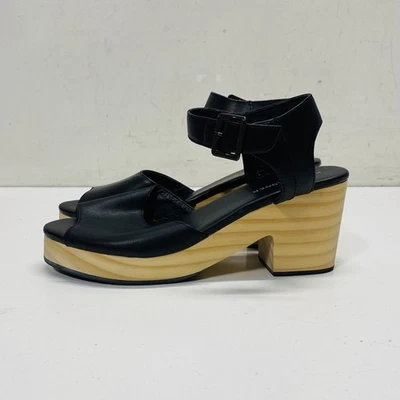 Kelsi Dagger Black Leather Block Heels Women's Size 6.5 - Image 1 of 4