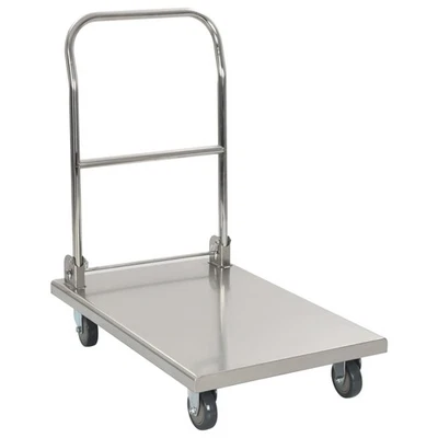 Carrello di Trasporto Argento 82x53x86 cm in Acciaio Inox Portavivande vidaXL - Immagine 1 di 4
