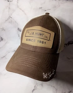 JB Hunt Patch Logo Hat Adjustable Mesh Back Cap  brown Beige  - Picture 1 of 8
