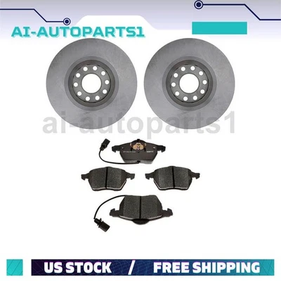 适用于奥迪 A4 2002 2003 2004 2005 2006 前刹车转子和刹车片套件 — 第 1/4 张图片