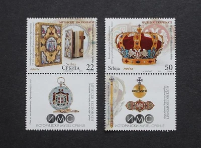 SERBIA - 2013 ESCASAS EXPOSICIONES DE MUSEO CONJUNTO CON ETIQUETAS MNH RR Foto 1 de 2