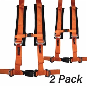 (Pair) RZR Turbo 2016 2017 2018 2019 4 Point Harness Orange Ez Buckle  - Foto 1 di 3