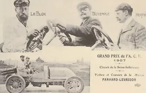CP Repro 195 Grand Prix A.C.F. 1907 Voiture &Coureurs de la Maison Panhard Lev. - Imagen 1 de 2