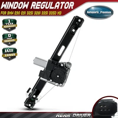 Regulador de ventana con motor de 5 pines para BMW E90 E91 325i 328i 335i 335d M3 trasero izquierdo Foto 1 de 4