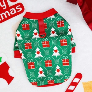 Christmas Dog Coat For Small Medium Dogs Cats Cute Xmas Print Puppy Shirt Vest - Picture 1 of 19