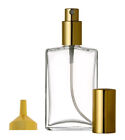 Perfume Cologne Atomizer Empty Glass Bottle Gold Sprayer 100ml 3.4 oz w/funnel