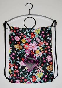 NWT Vera Bradley Tangerine Twist Black Floral Drawstring Backsack One Size - Picture 1 of 7