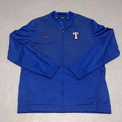 Texas Rangers Jacket Mens Medium Royal Blue MLB Full Zip Embroidered Logo NIKE - Image 1 of 4